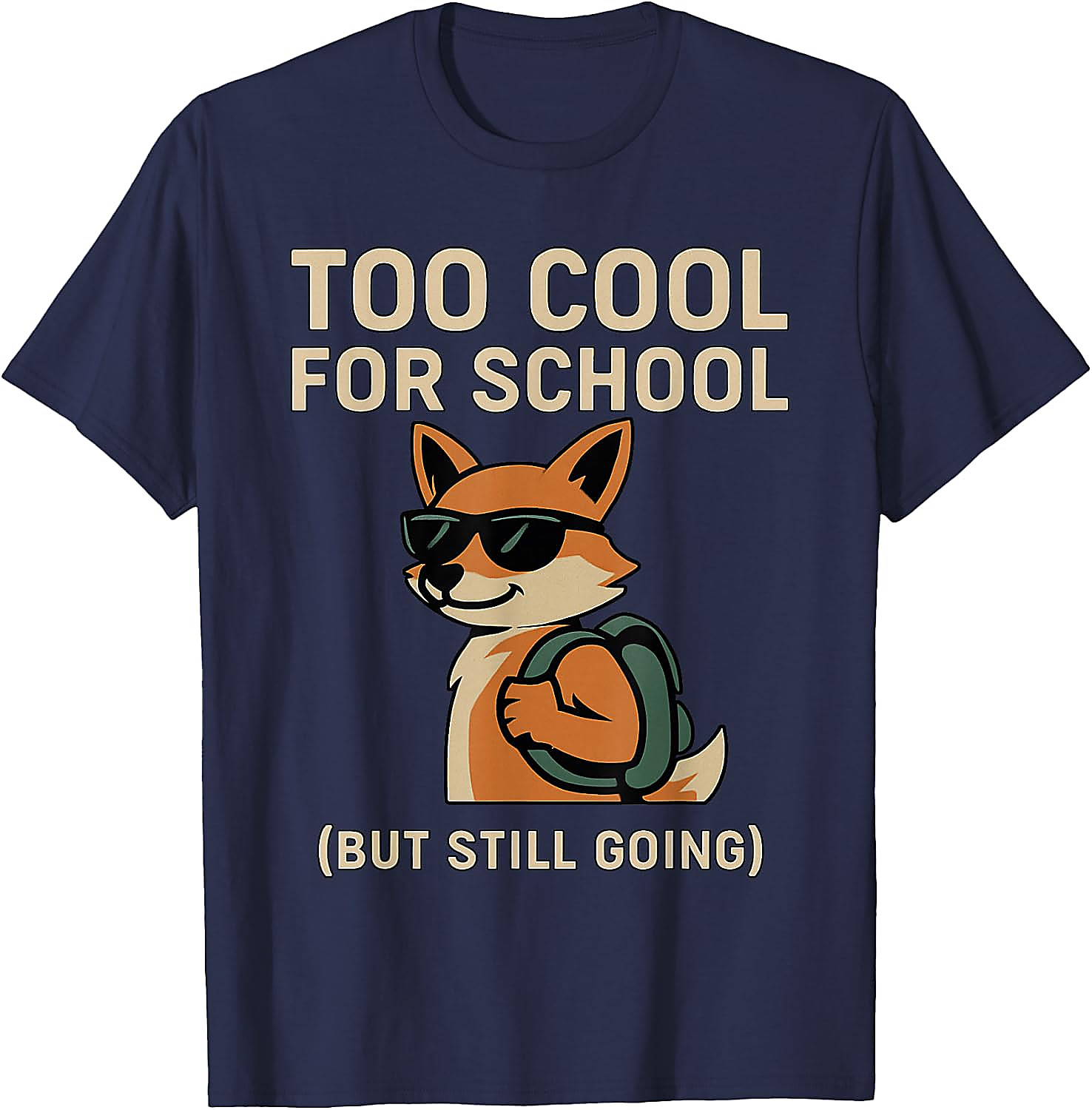 Funny Back To School Fox T-Shirt | Cool Student Humor Tee