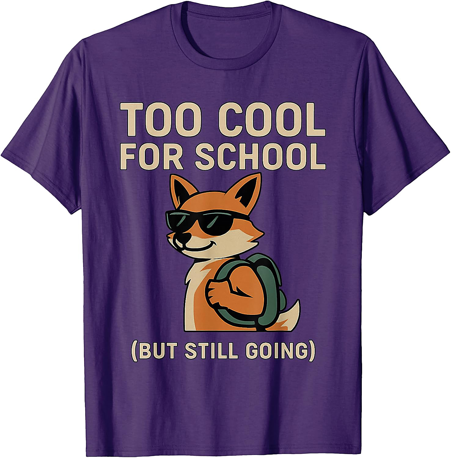 Funny Back To School Fox T-Shirt | Cool Student Humor Tee