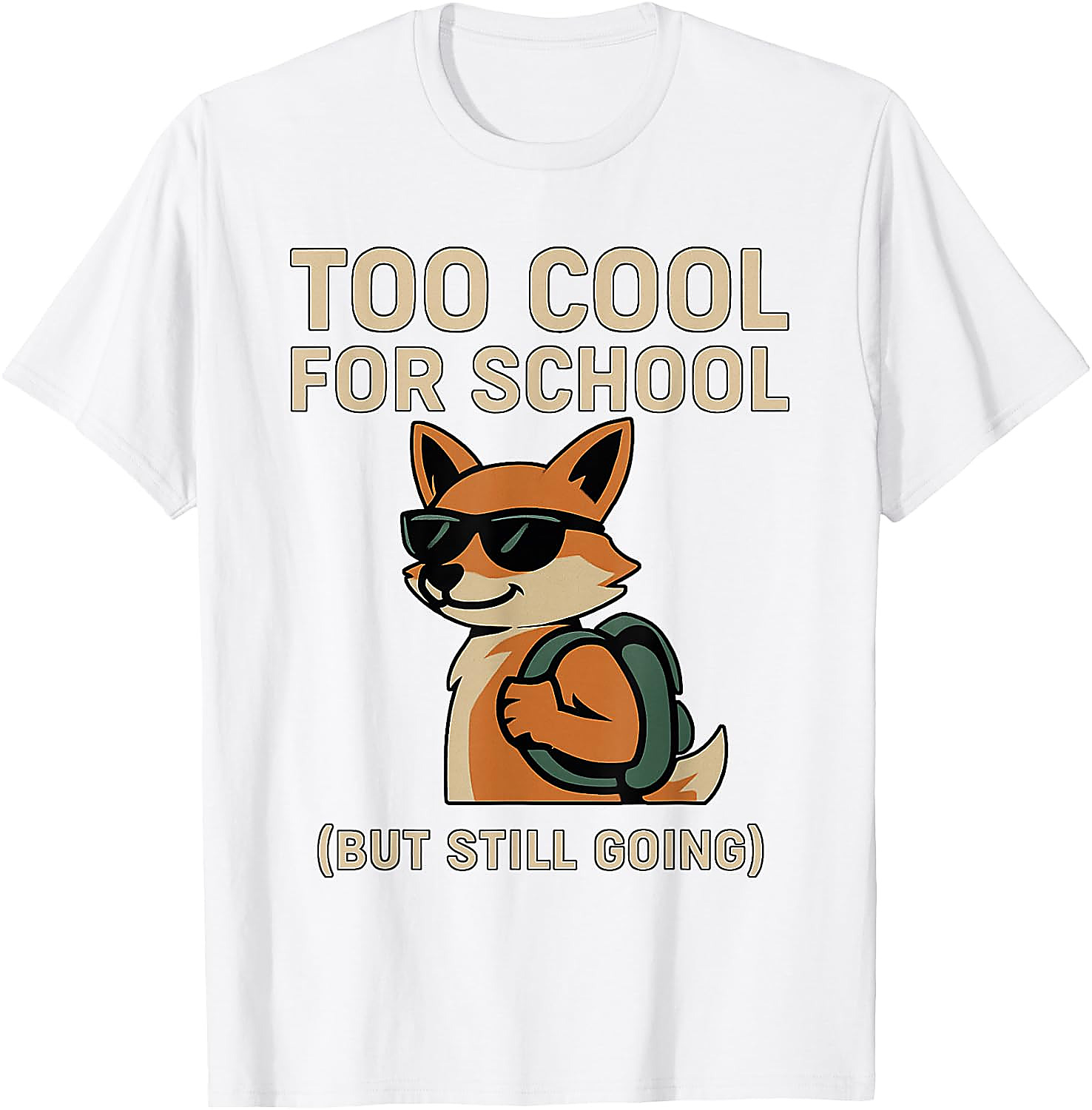Funny Back To School Fox T-Shirt | Cool Student Humor Tee
