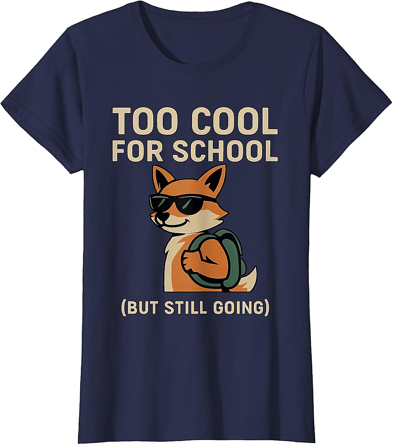 Funny Back To School Fox T-Shirt | Cool Student Humor Tee