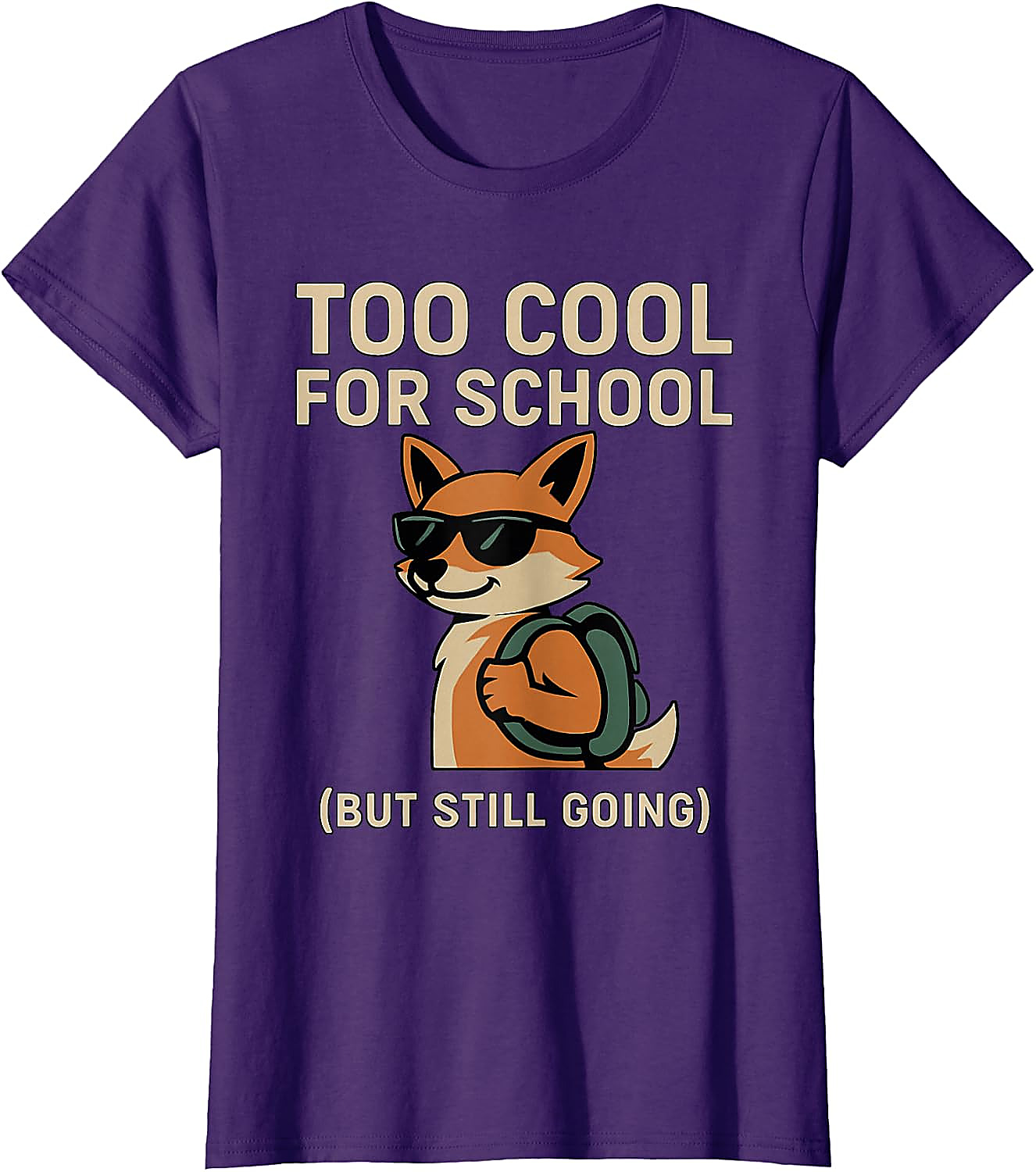 Funny Back To School Fox T-Shirt | Cool Student Humor Tee