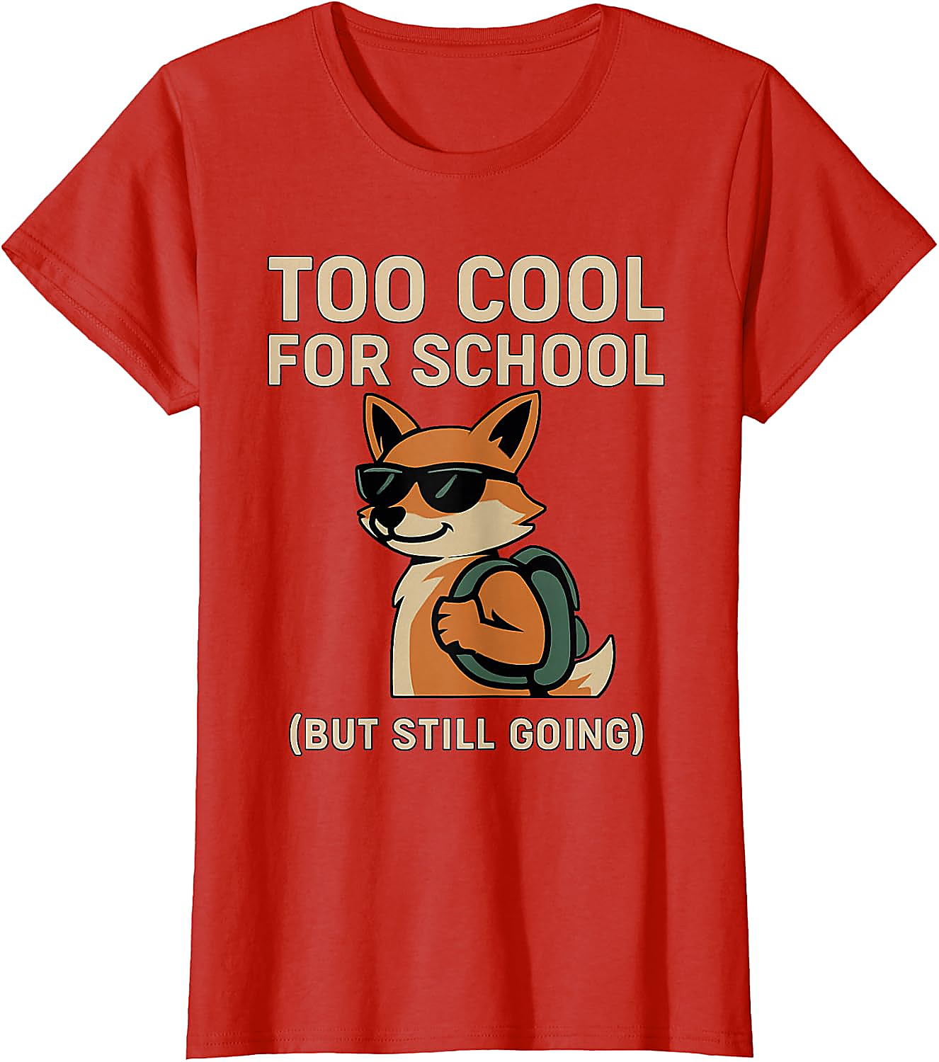 Funny Back To School Fox T-Shirt | Cool Student Humor Tee