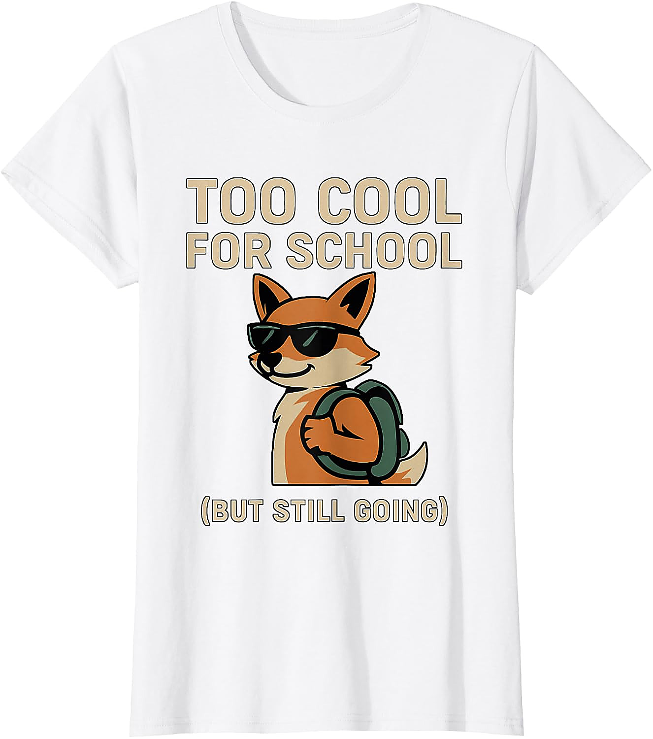 Funny Back To School Fox T-Shirt | Cool Student Humor Tee