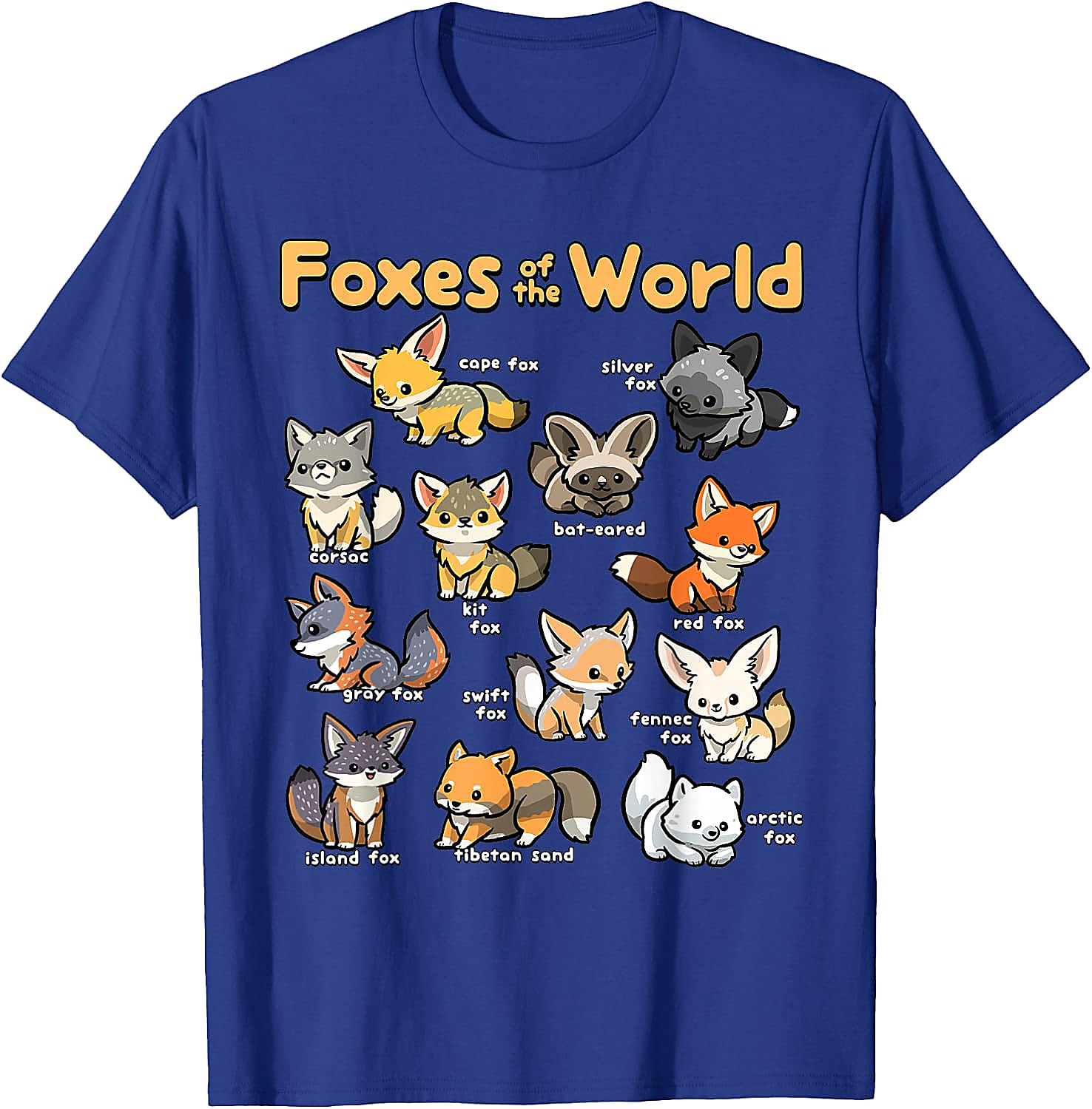 Foxes of the World T-Shirt | Cute Kawaii Fox Graphic Tee
