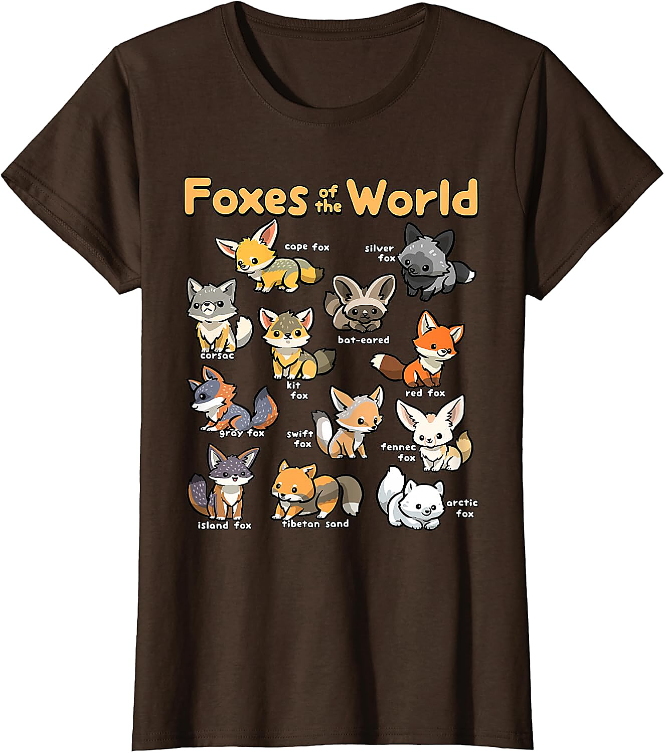 Foxes of the World T-Shirt | Cute Kawaii Fox Graphic Tee