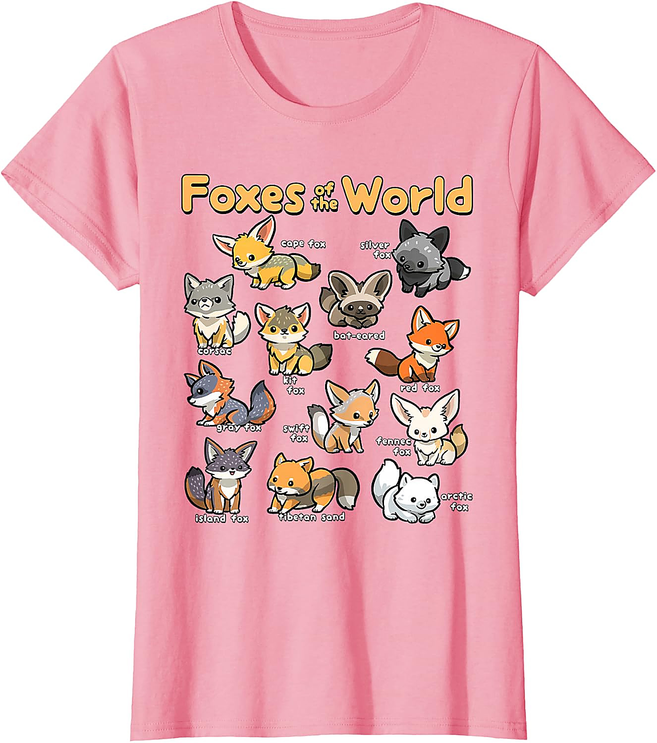 Foxes of the World T-Shirt | Cute Kawaii Fox Graphic Tee