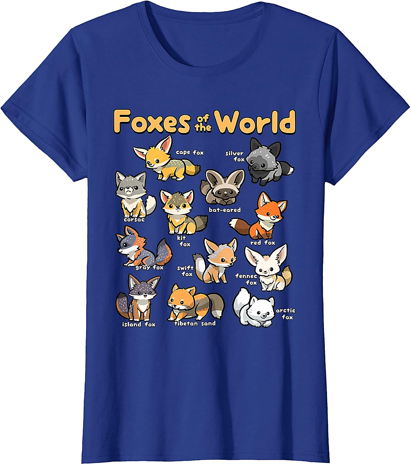 Foxes of the World T-Shirt | Cute Kawaii Fox Graphic Tee