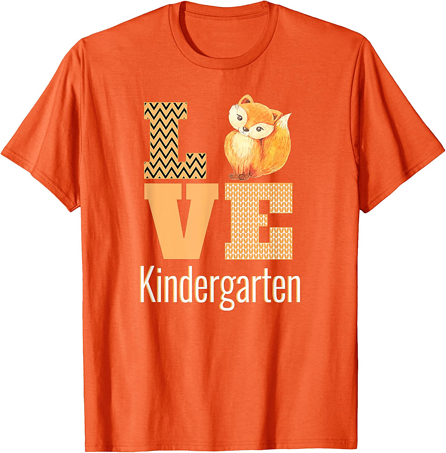 Love Kindergarten Fox Teacher T-Shirt | Back To School Tee