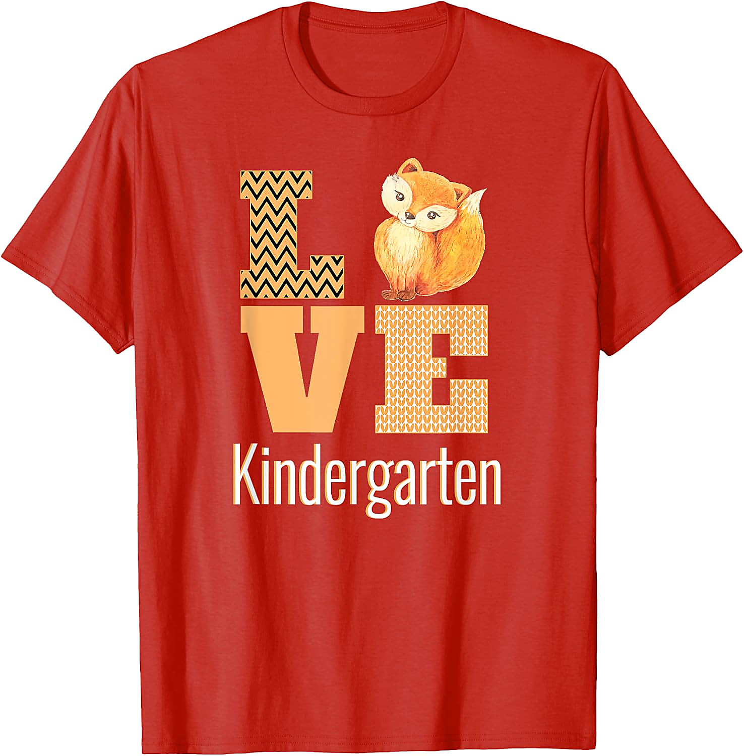 Love Kindergarten Fox Teacher T-Shirt | Back To School Tee