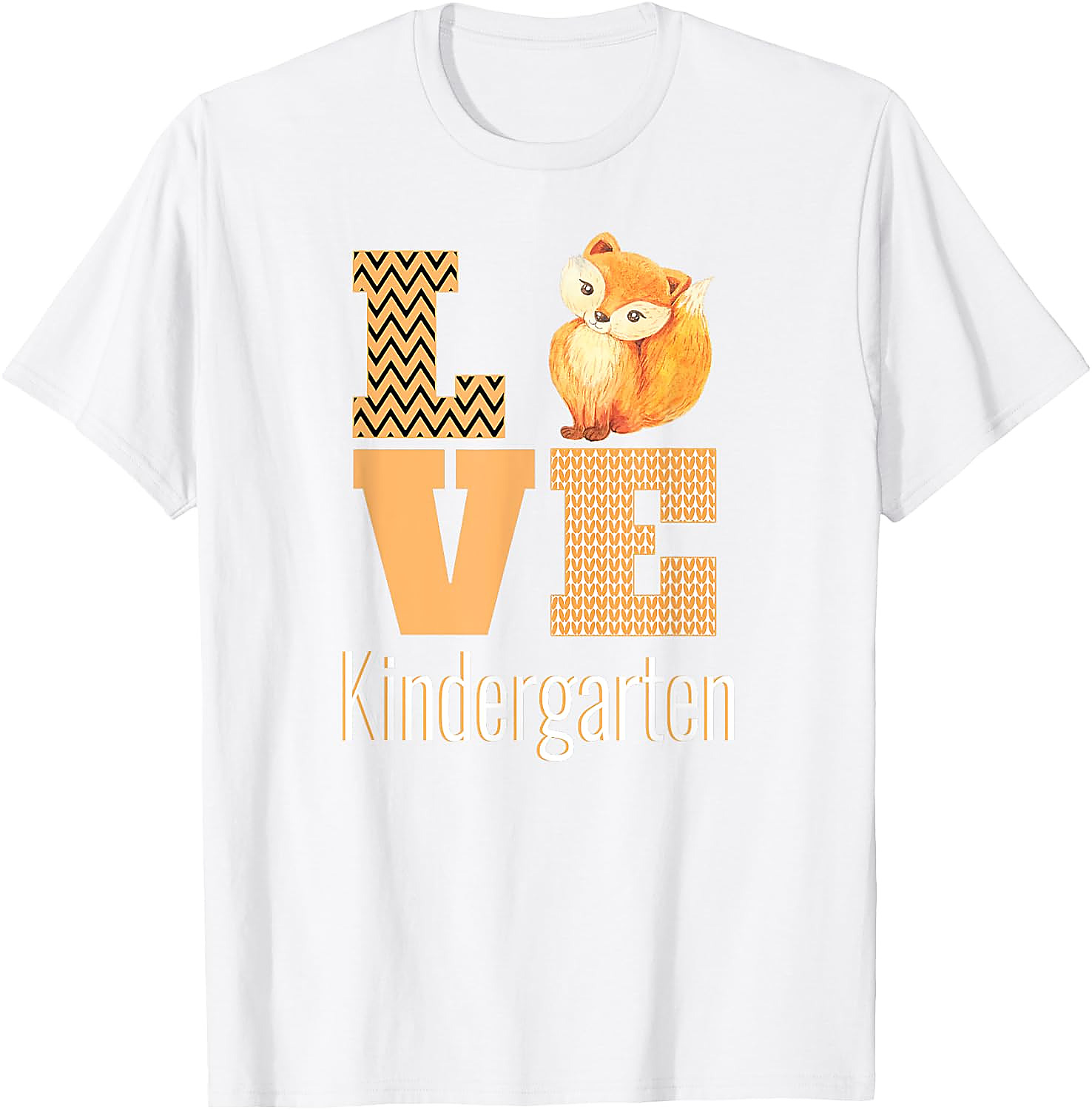 Love Kindergarten Fox Teacher T-Shirt | Back To School Tee