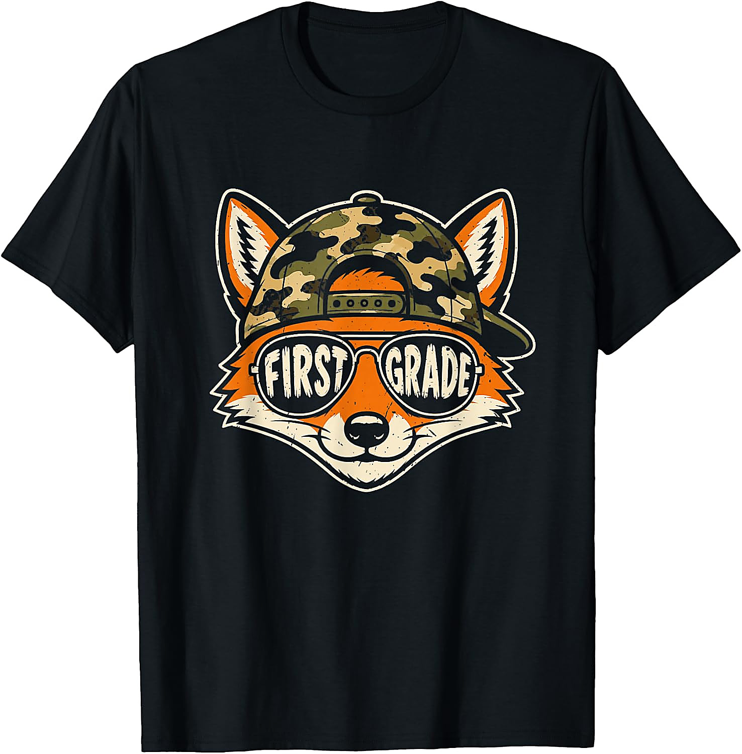 1st Grade Fox T-Shirt | Back to School Camo Tee for Kids