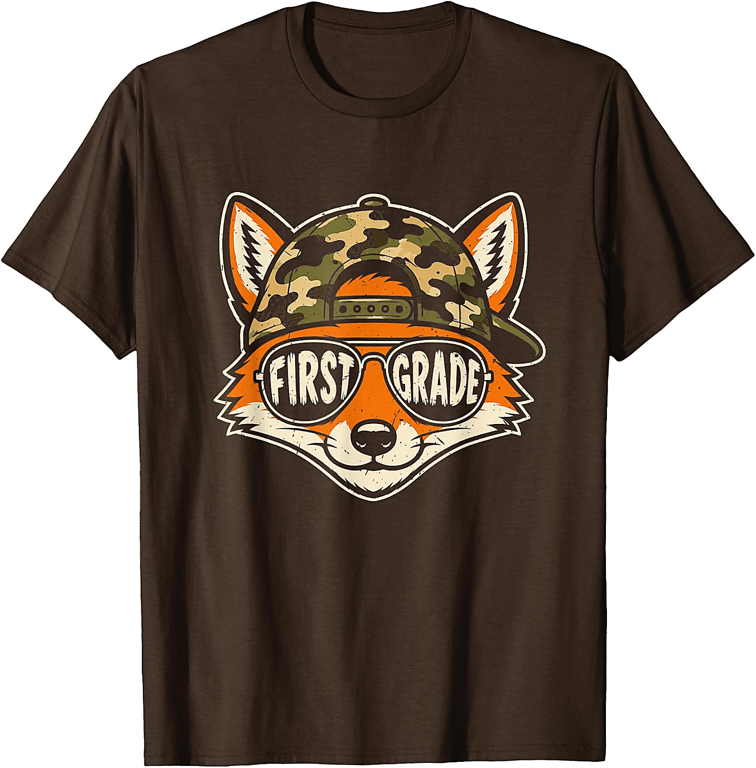 1st Grade Fox T-Shirt | Back to School Camo Tee for Kids