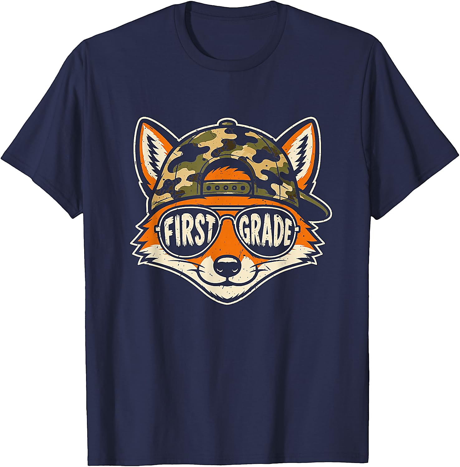 1st Grade Fox T-Shirt | Back to School Camo Tee for Kids