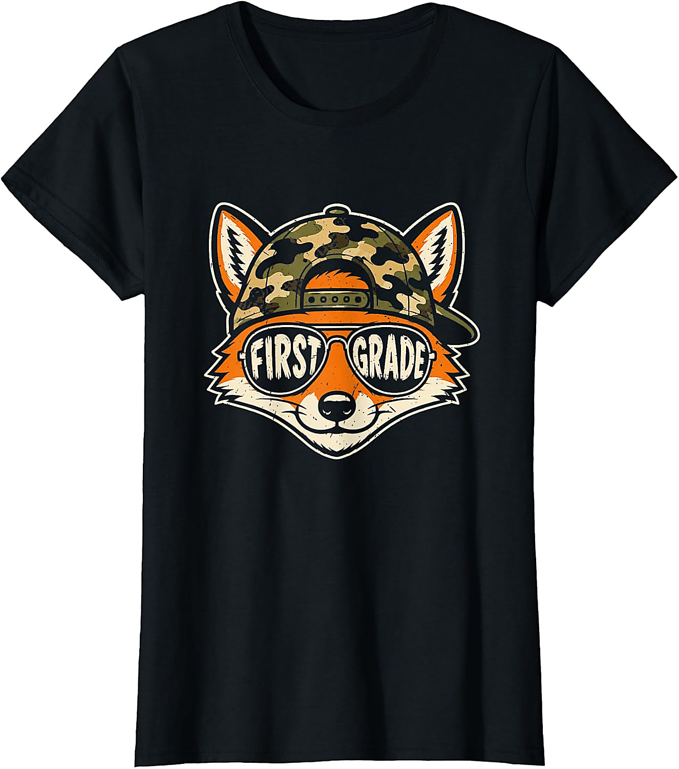 1st Grade Fox T-Shirt | Back to School Camo Tee for Kids