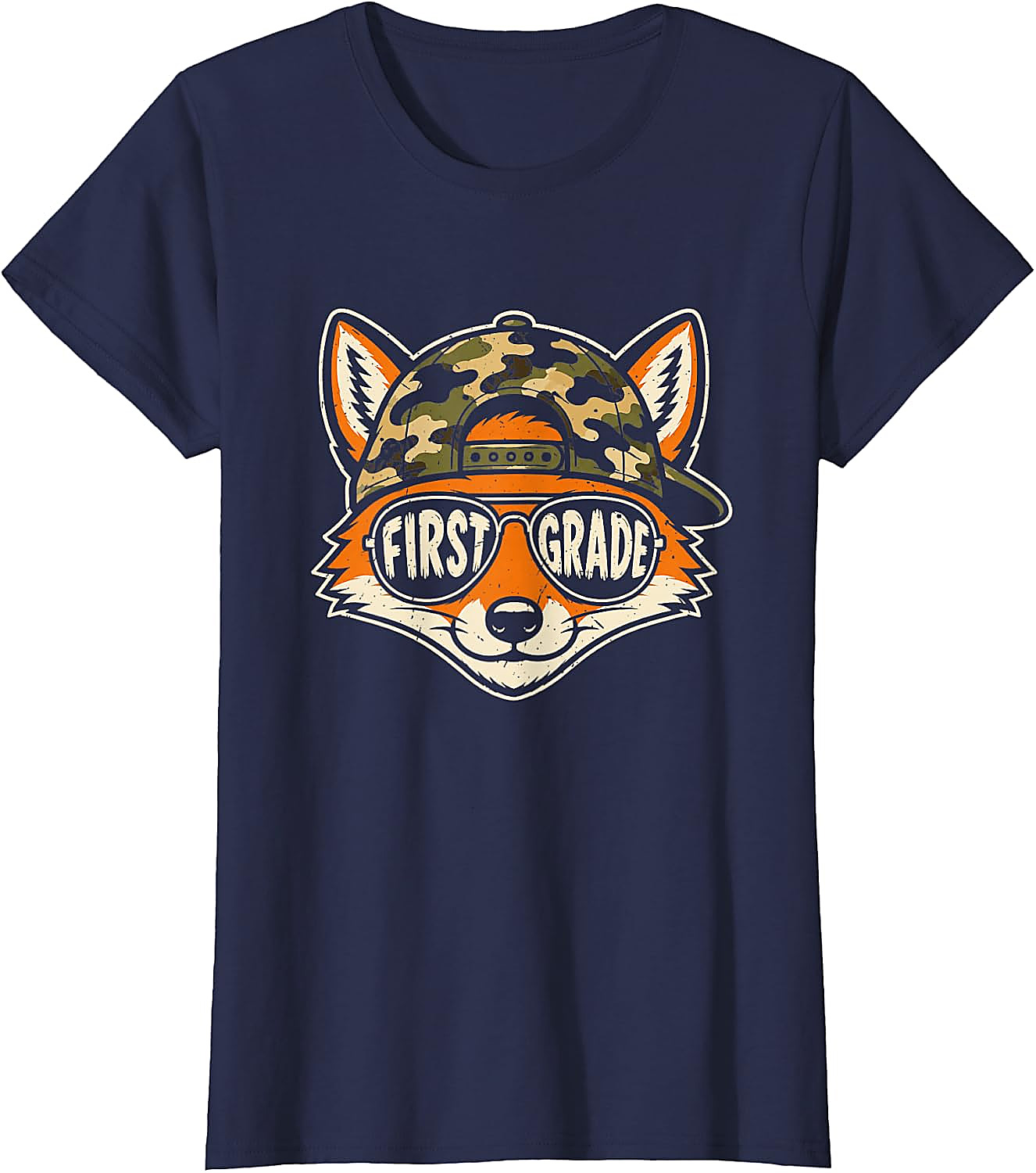 1st Grade Fox T-Shirt | Back to School Camo Tee for Kids