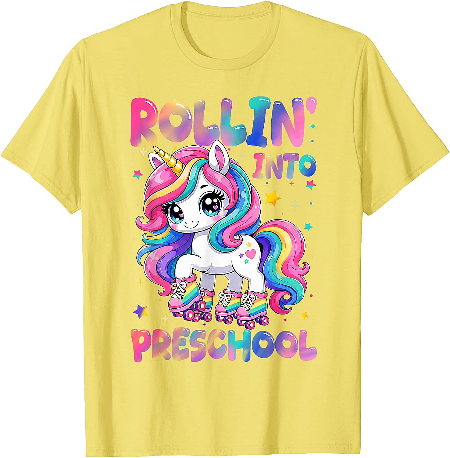  Rolling Into Preschool Unicorn T-Shirt Back to School