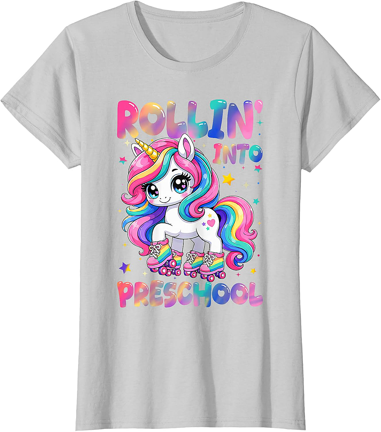 Rolling Into Preschool Unicorn T-Shirt Back to School