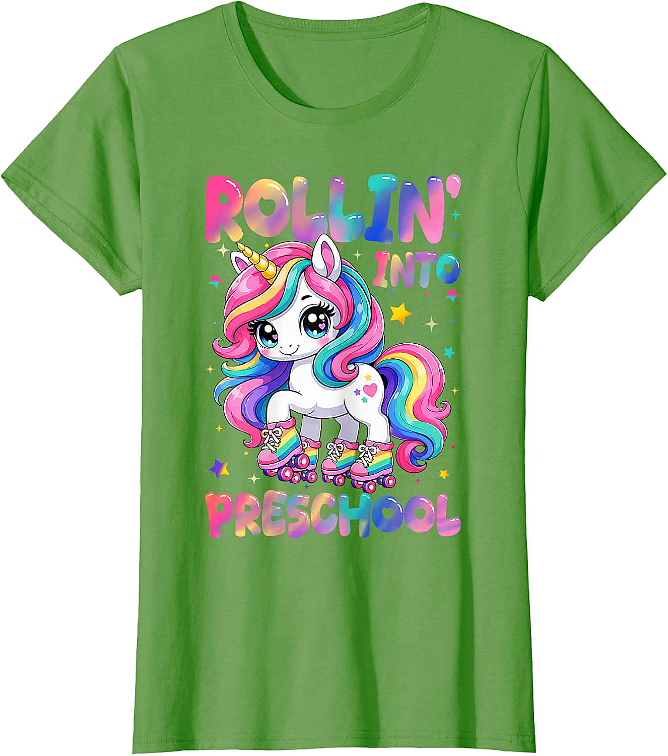  Rolling Into Preschool Unicorn T-Shirt Back to School