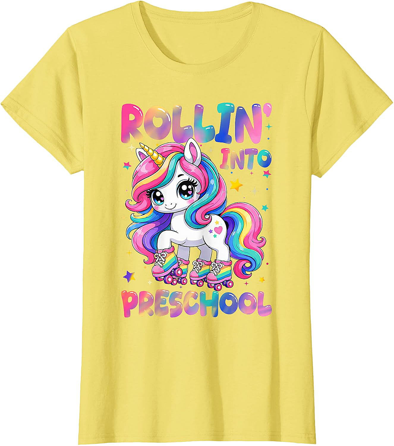  Rolling Into Preschool Unicorn T-Shirt Back to School