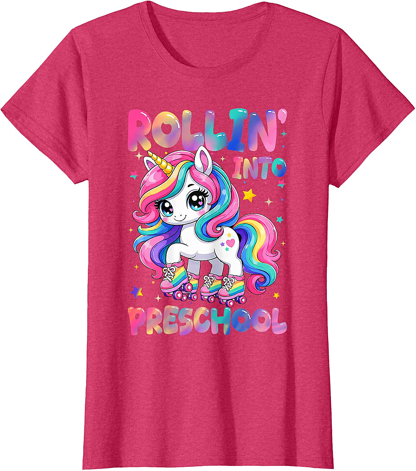  Rolling Into Preschool Unicorn T-Shirt Back to School