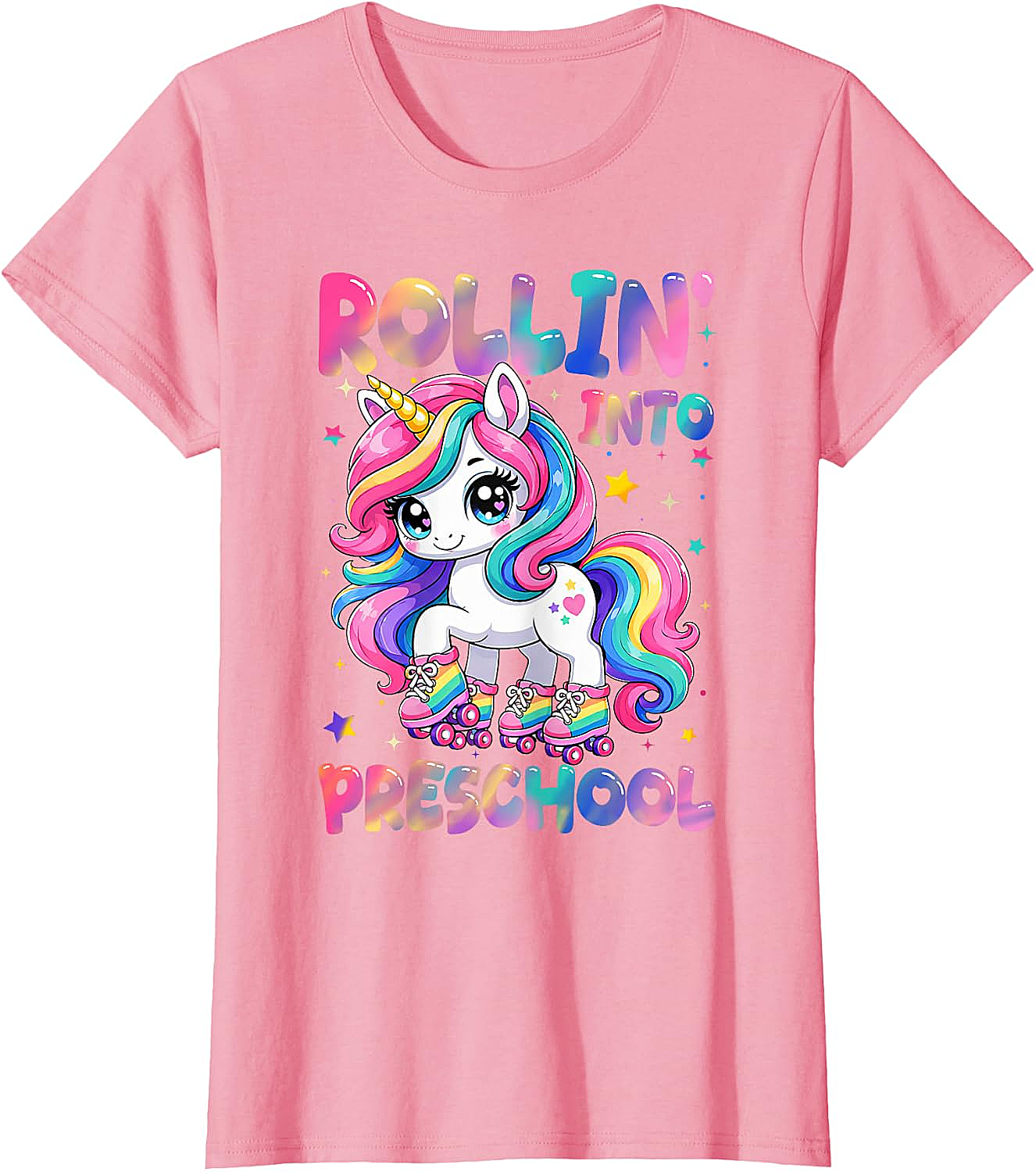  Rolling Into Preschool Unicorn T-Shirt Back to School