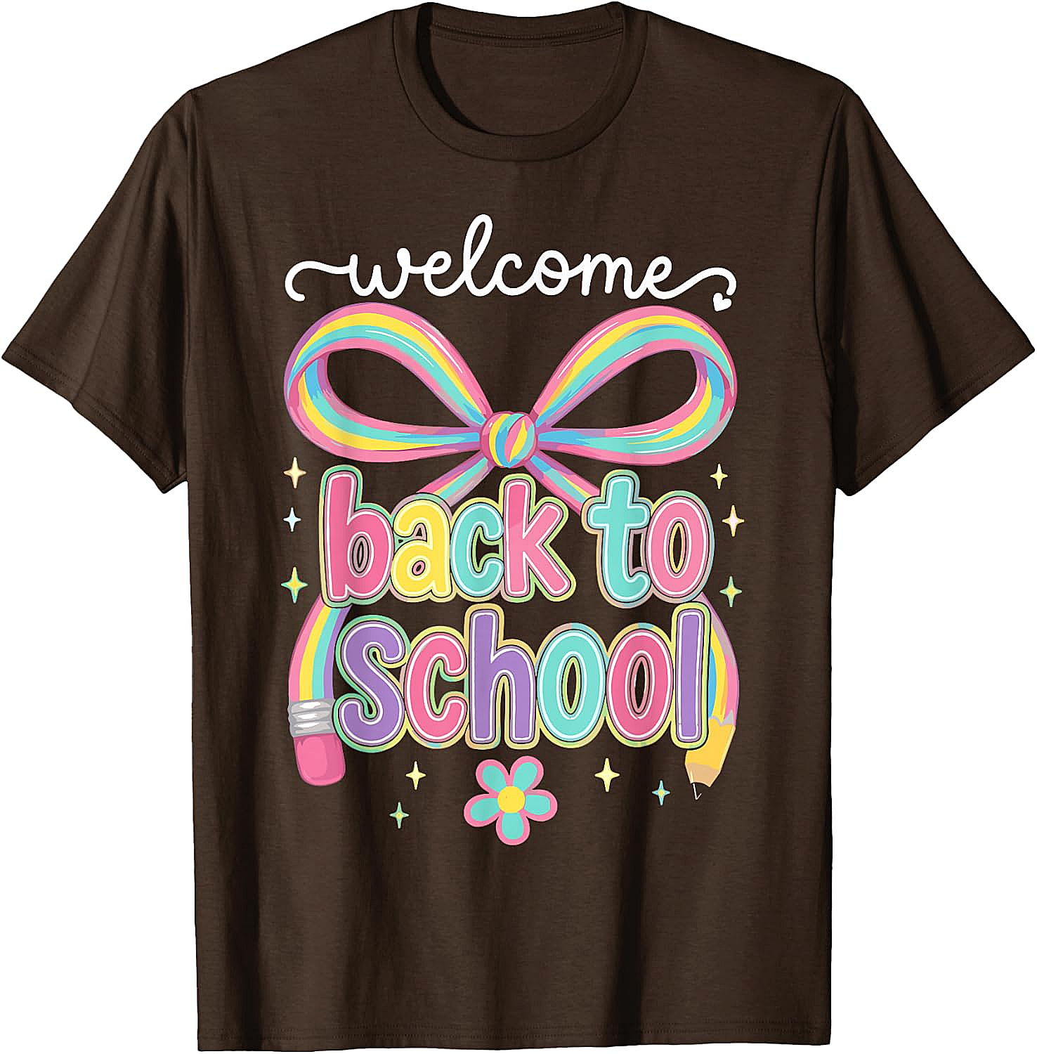 Welcome Back to School Coquette Pencil Bow T-Shirt