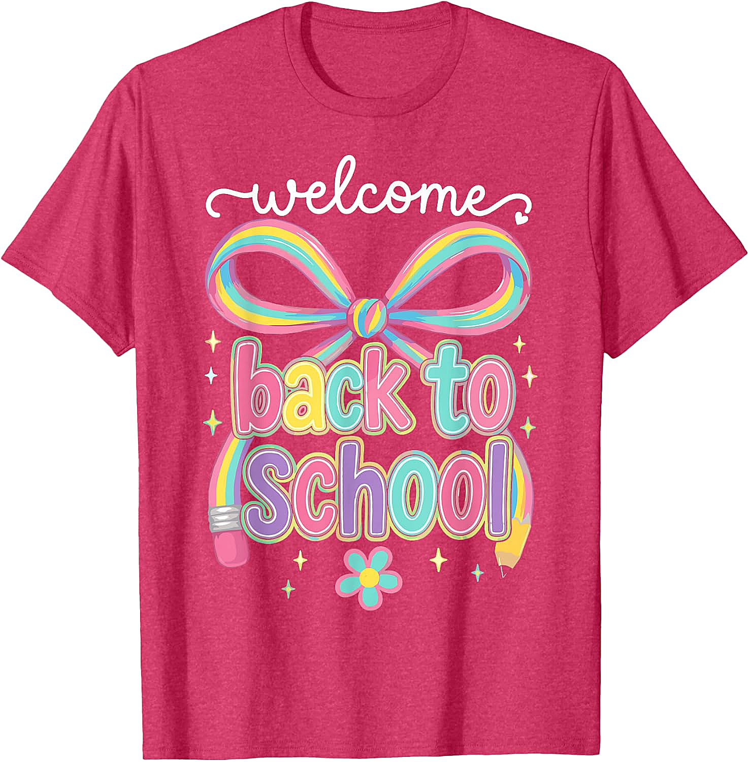 Welcome Back to School Coquette Pencil Bow T-Shirt