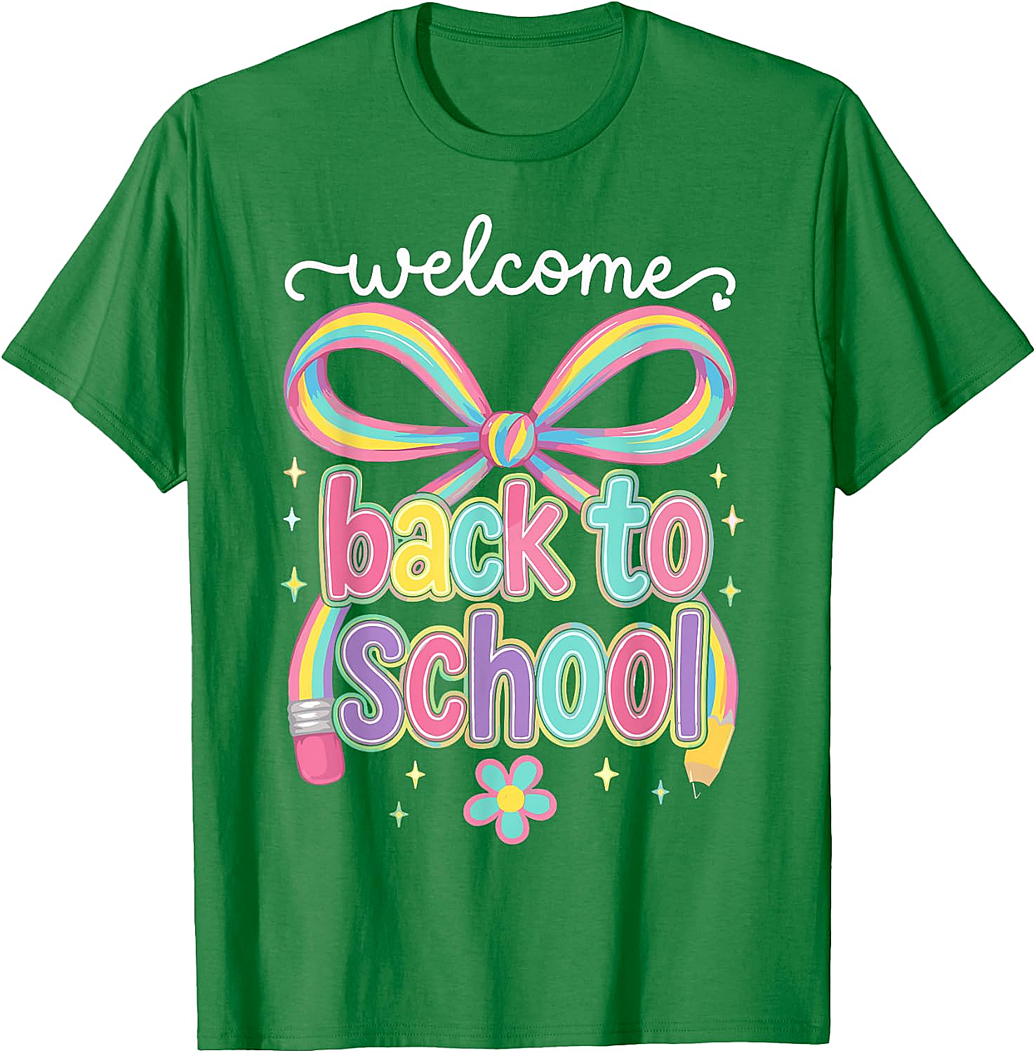 Welcome Back to School Coquette Pencil Bow T-Shirt