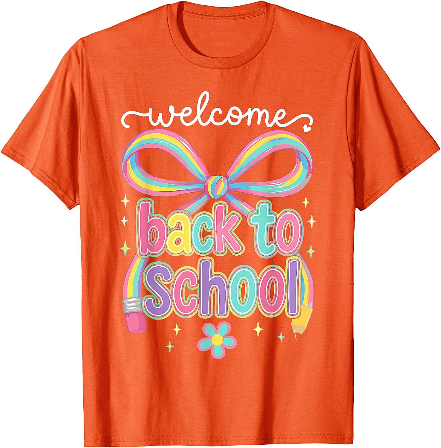 Welcome Back to School Coquette Pencil Bow T-Shirt