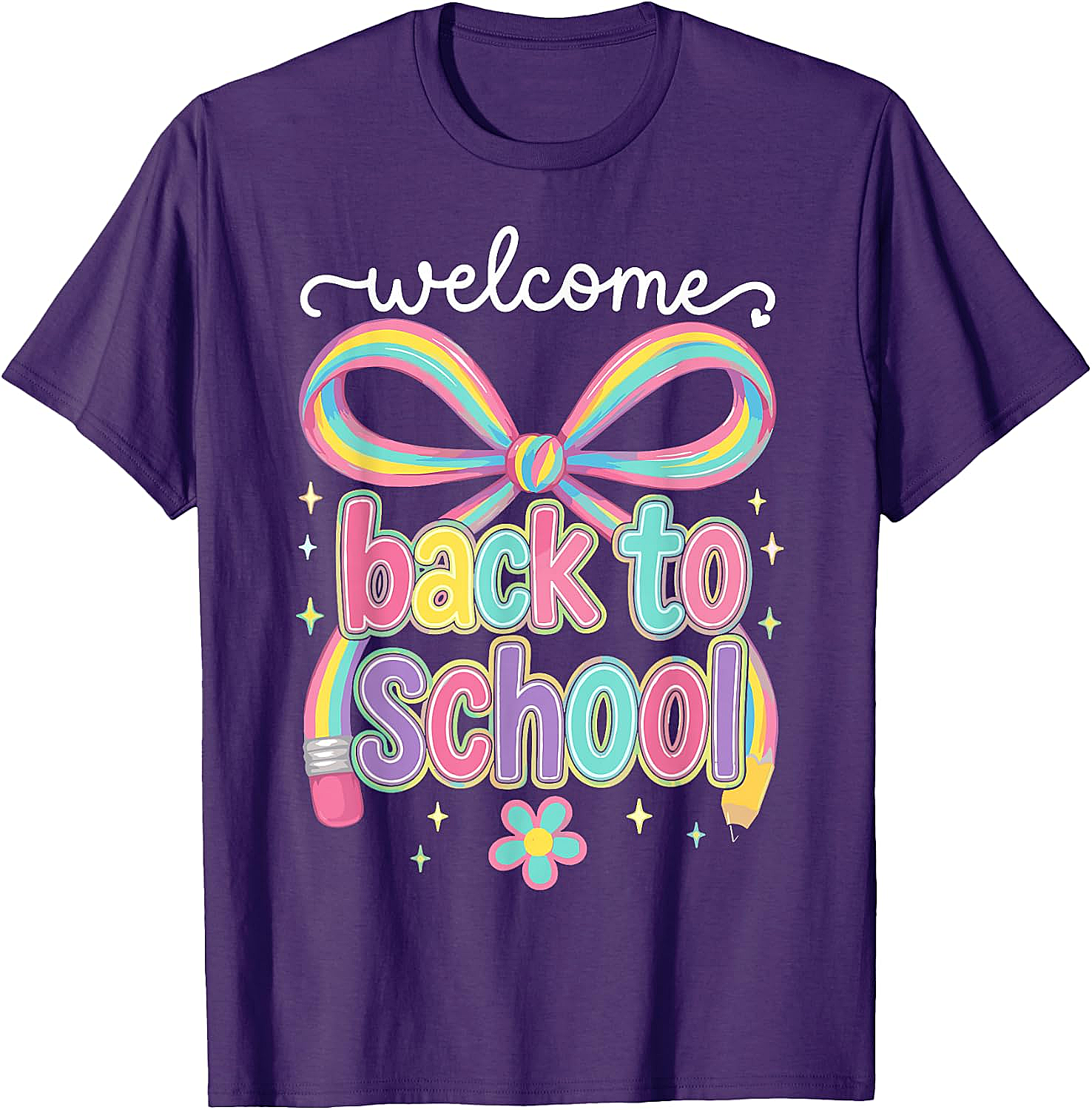 Welcome Back to School Coquette Pencil Bow T-Shirt