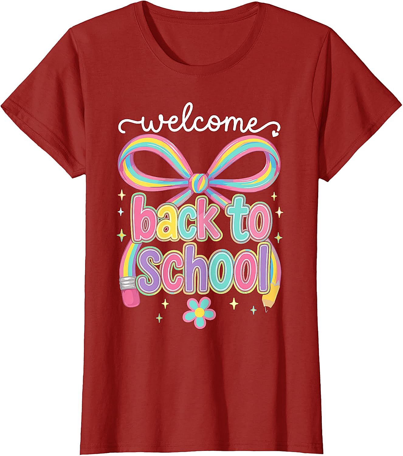 Welcome Back to School Coquette Pencil Bow T-Shirt