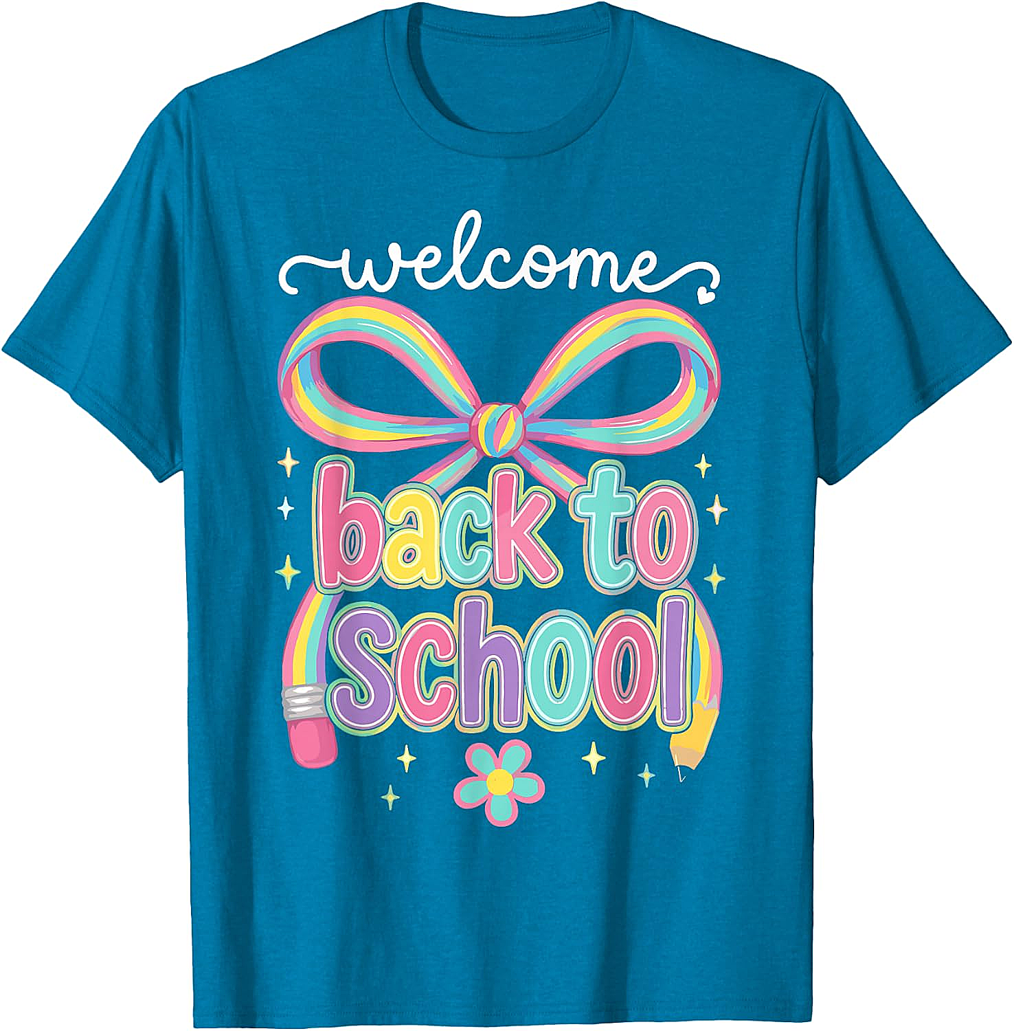 Welcome Back to School Coquette Pencil Bow T-Shirt