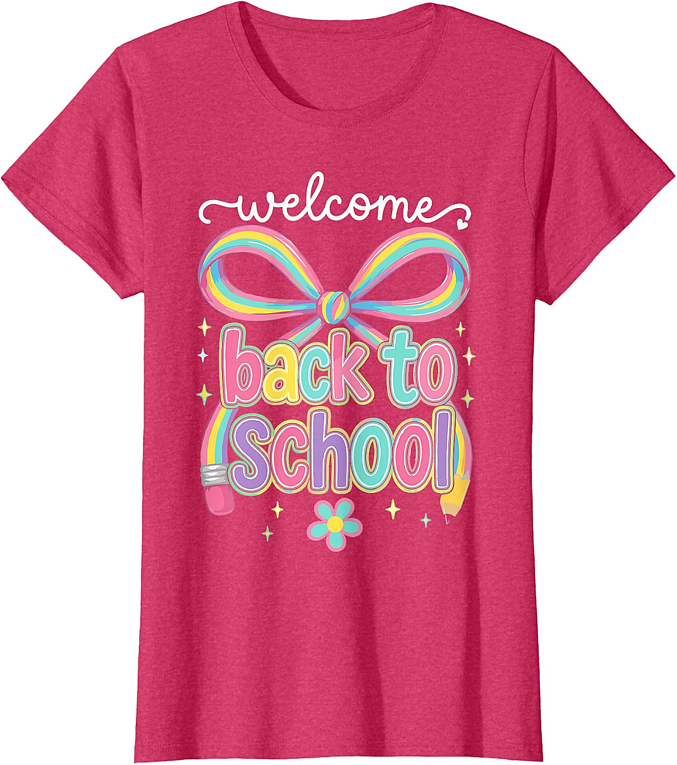Welcome Back to School Coquette Pencil Bow T-Shirt