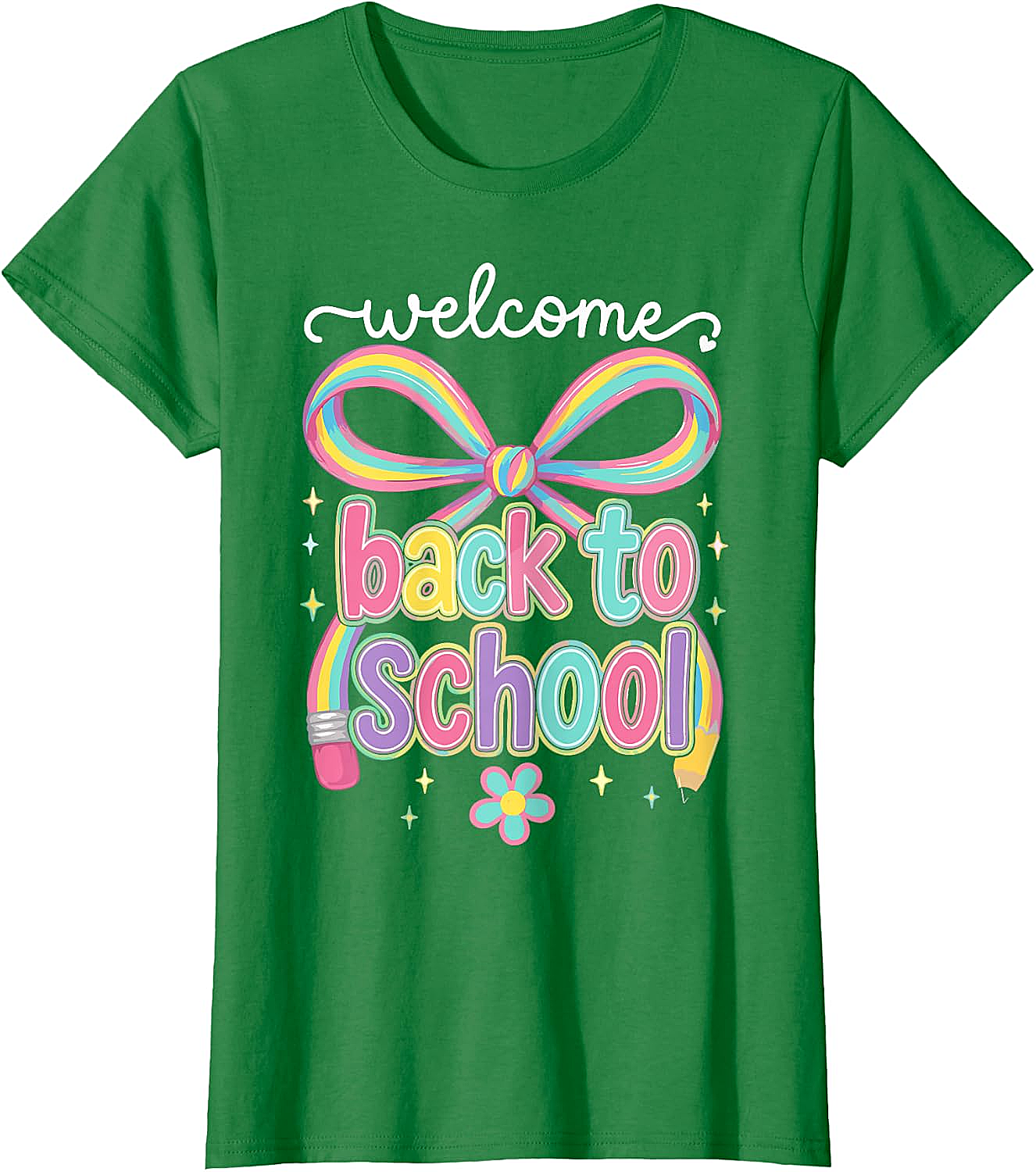 Welcome Back to School Coquette Pencil Bow T-Shirt