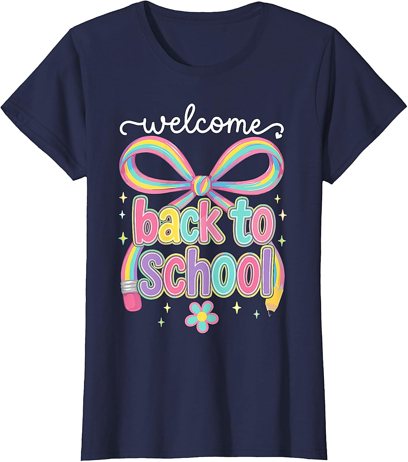Welcome Back to School Coquette Pencil Bow T-Shirt