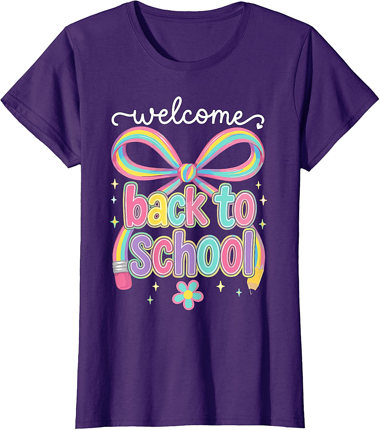 Welcome Back to School Coquette Pencil Bow T-Shirt