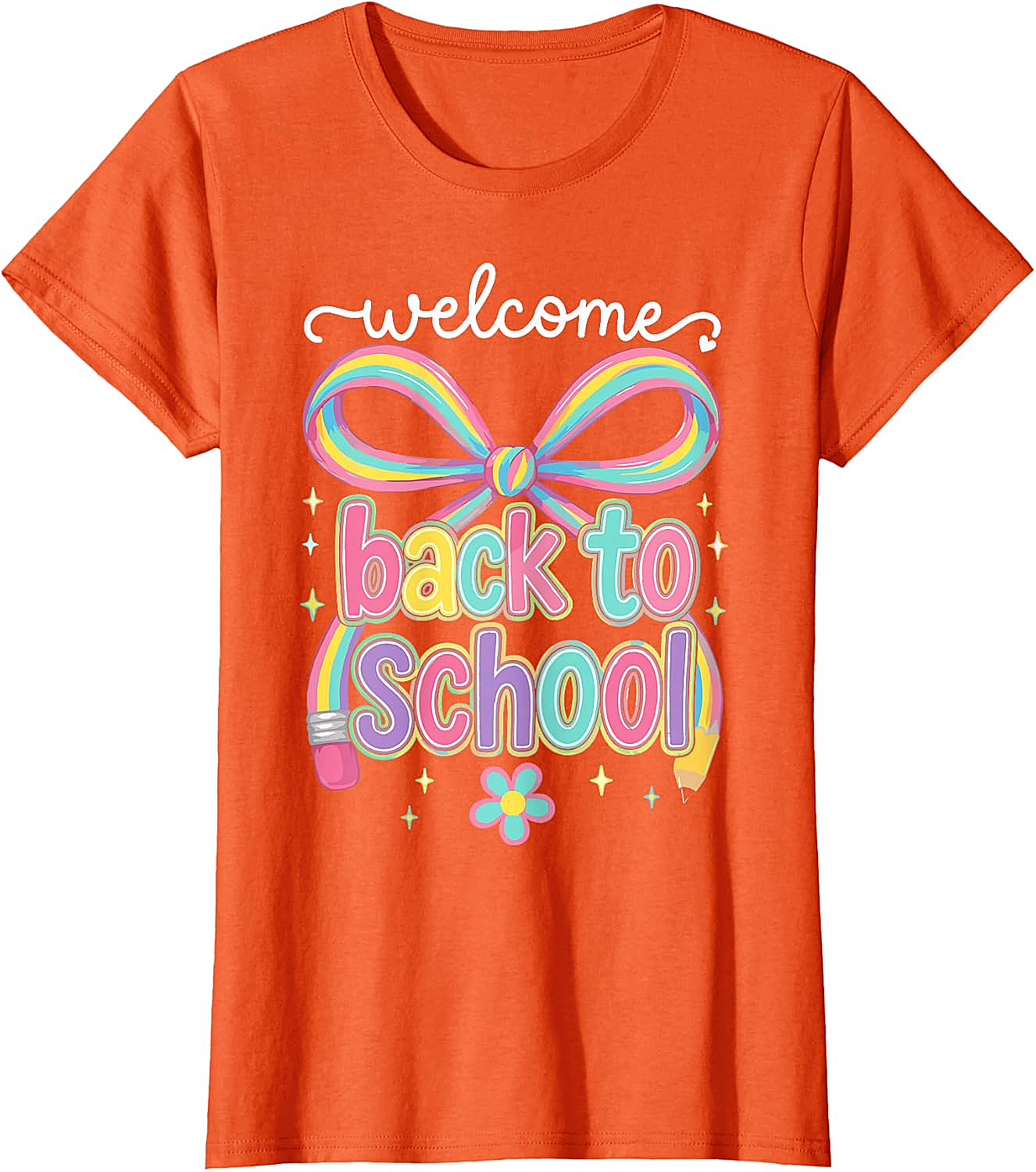 Welcome Back to School Coquette Pencil Bow T-Shirt
