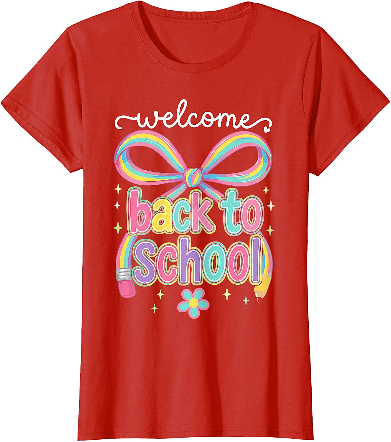 Welcome Back to School Coquette Pencil Bow T-Shirt