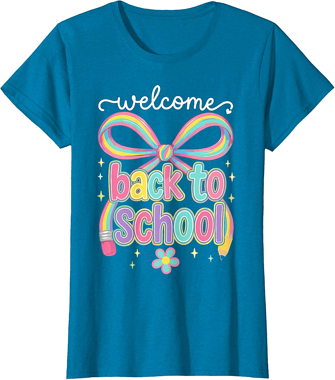 Welcome Back to School Coquette Pencil Bow T-Shirt