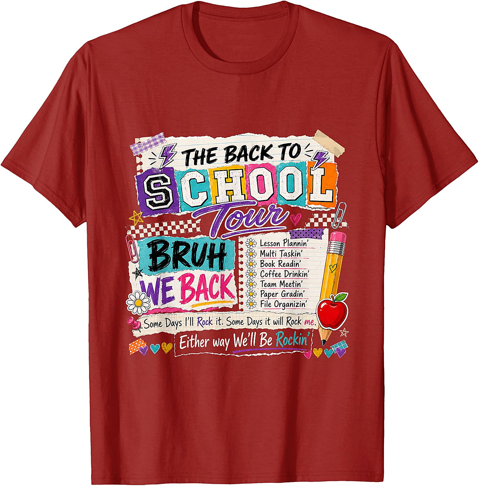 Back to School Tour "Bruh We Back" Teacher T-Shirt