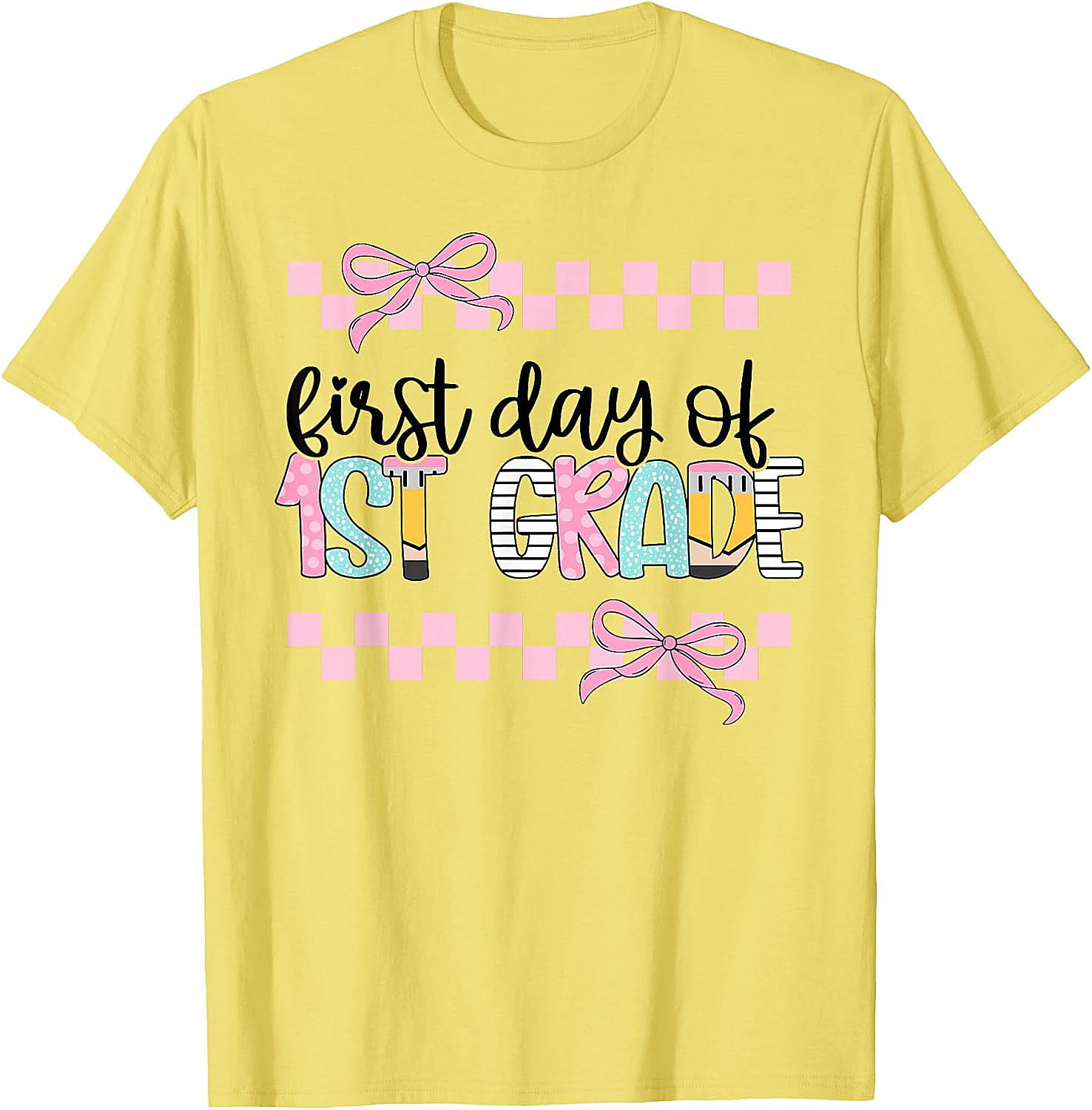  First Day 1st Grade Teacher Girl Coquette Back to School Tee