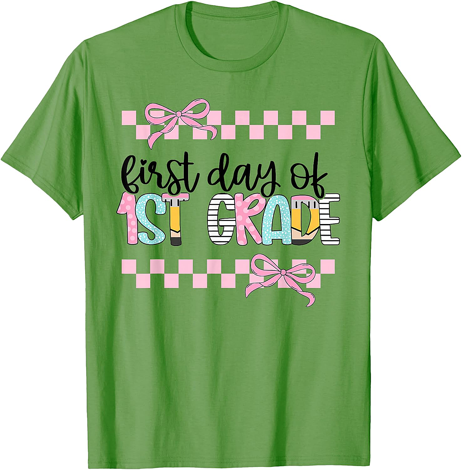  First Day 1st Grade Teacher Girl Coquette Back to School Tee
