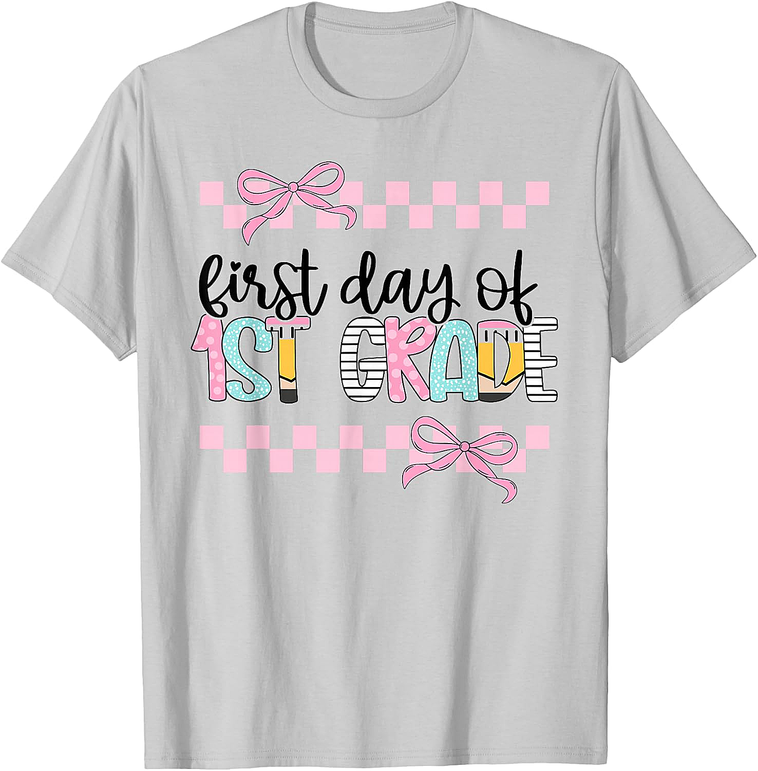  First Day 1st Grade Teacher Girl Coquette Back to School Tee