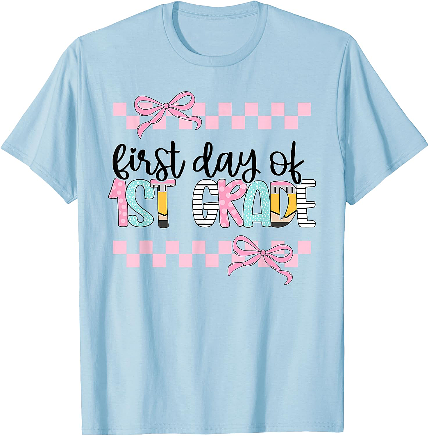  First Day 1st Grade Teacher Girl Coquette Back to School Tee