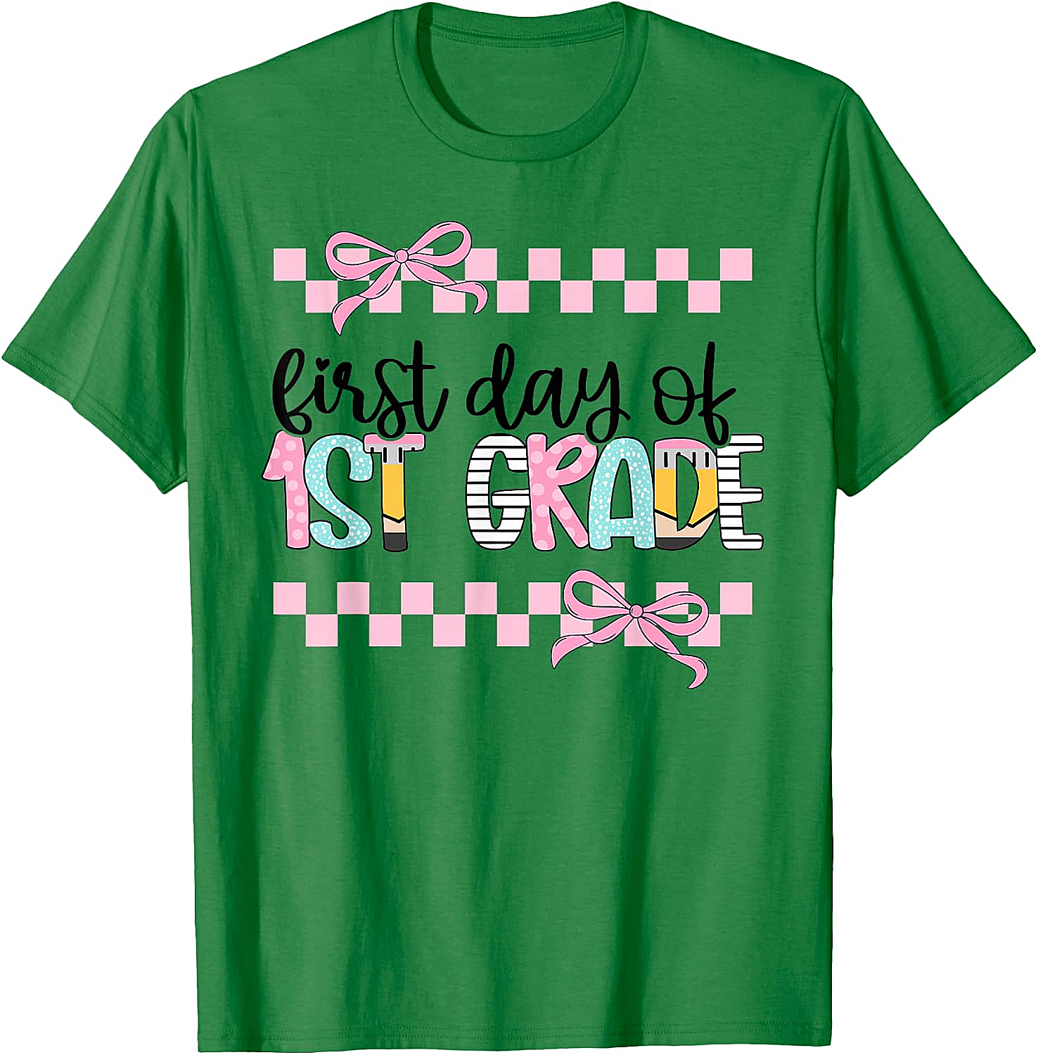  First Day 1st Grade Teacher Girl Coquette Back to School Tee