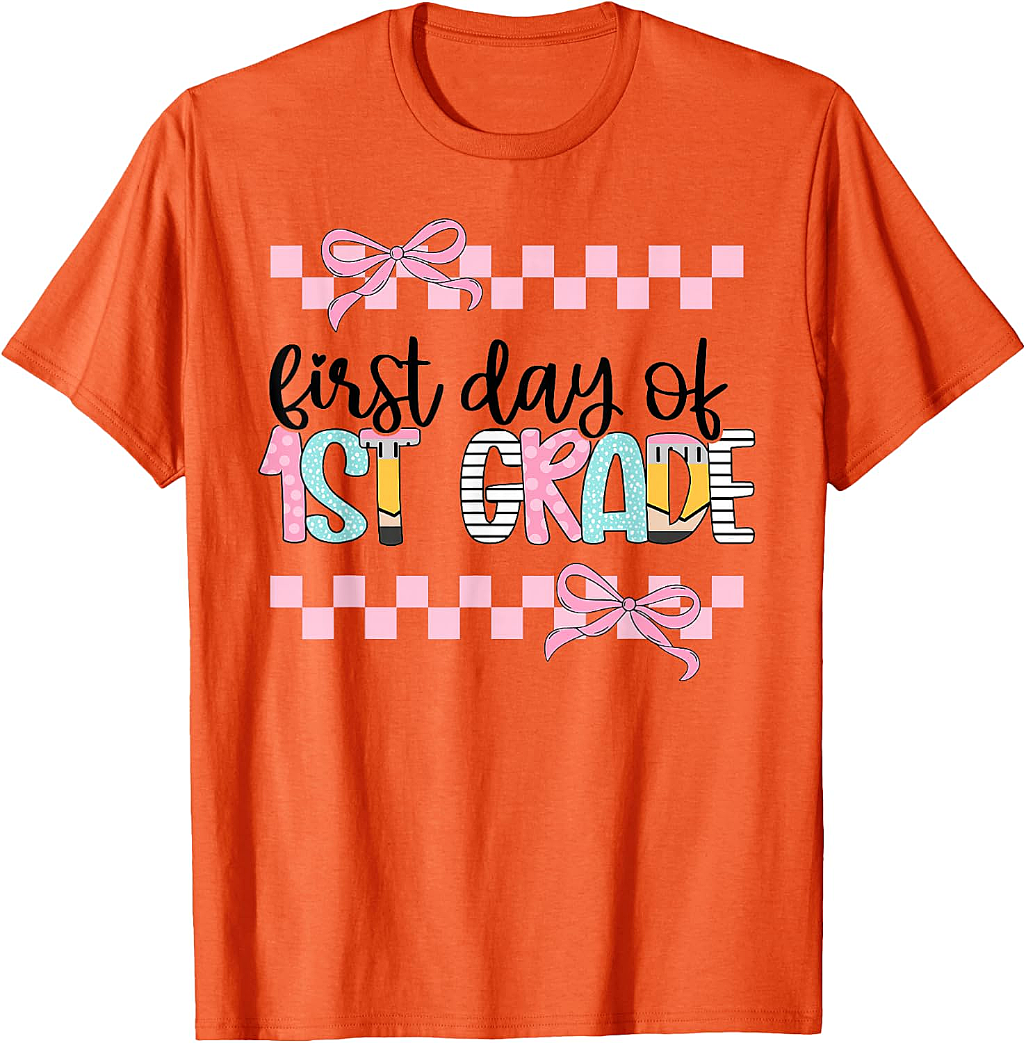  First Day 1st Grade Teacher Girl Coquette Back to School Tee