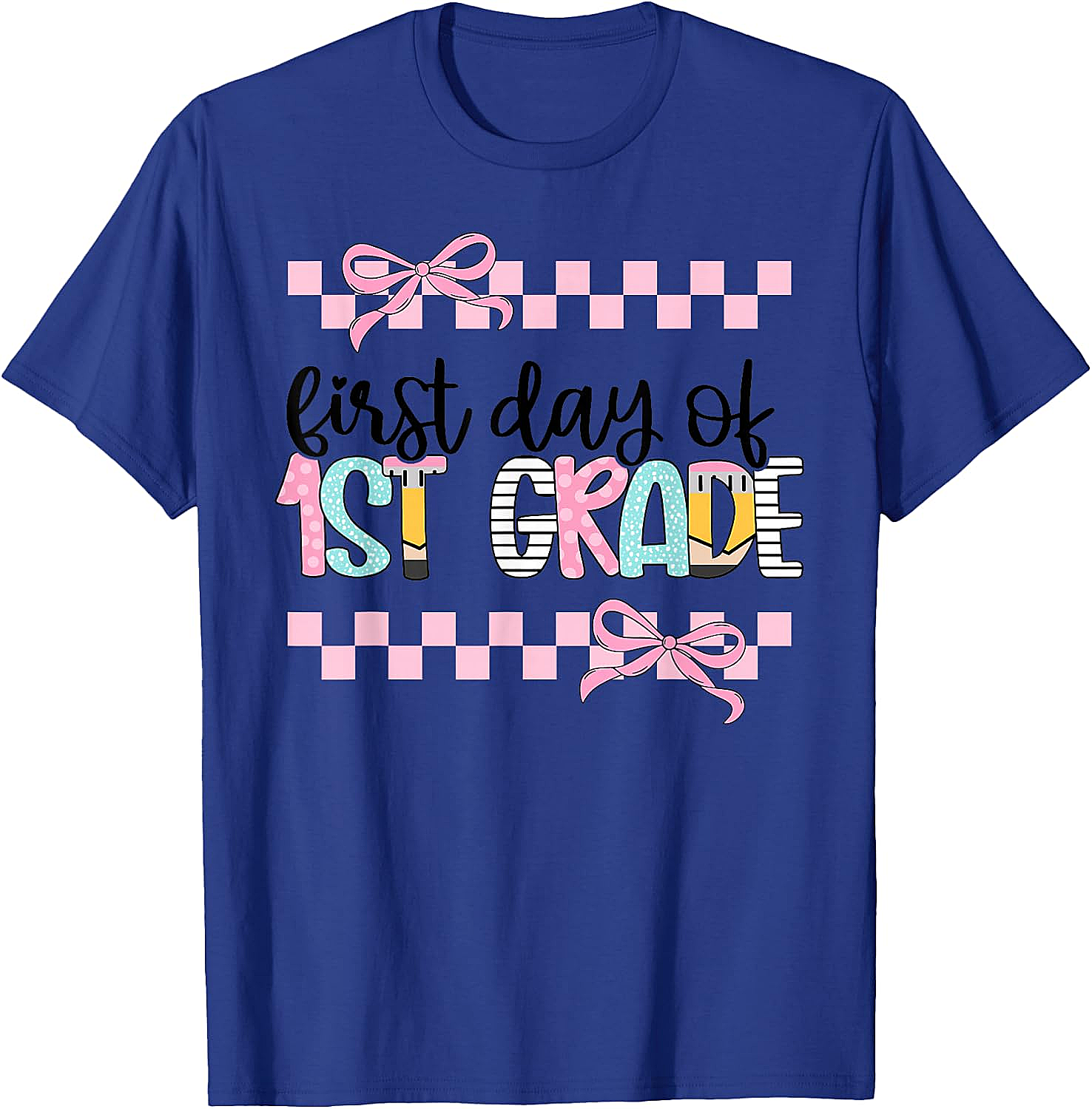  First Day 1st Grade Teacher Girl Coquette Back to School Tee