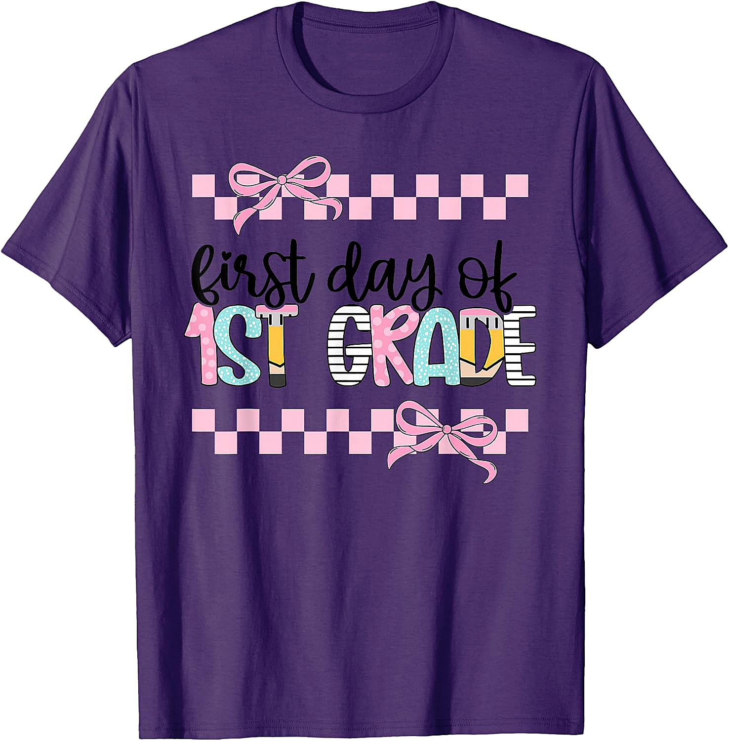  First Day 1st Grade Teacher Girl Coquette Back to School Tee