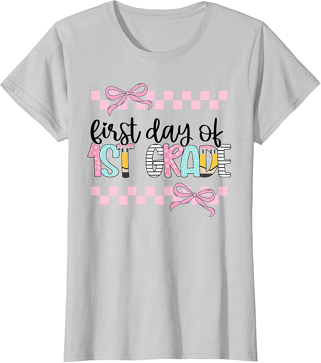  First Day 1st Grade Teacher Girl Coquette Back to School Tee