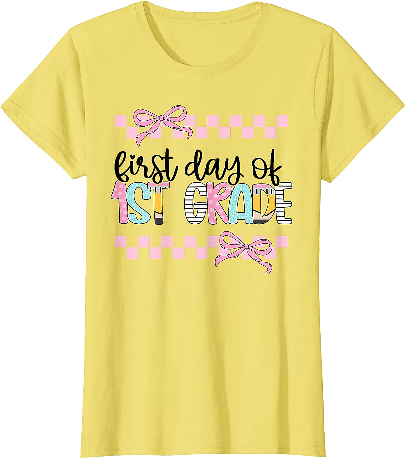  First Day 1st Grade Teacher Girl Coquette Back to School Tee